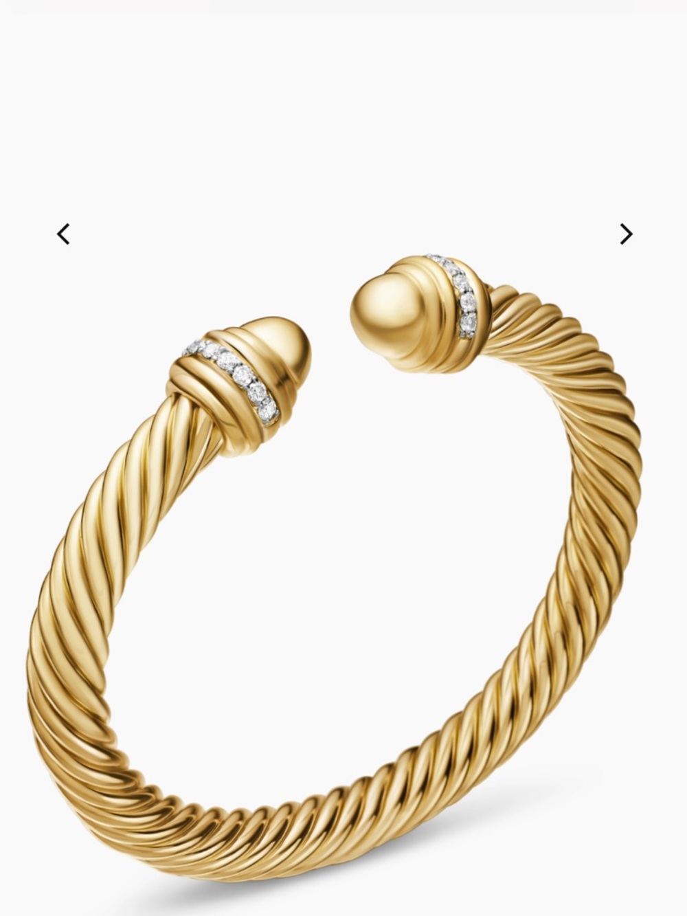 DAVID YURMAN CLASSIC CABLESPIRA® BRACELET 18K Yellow Gold with Diamonds